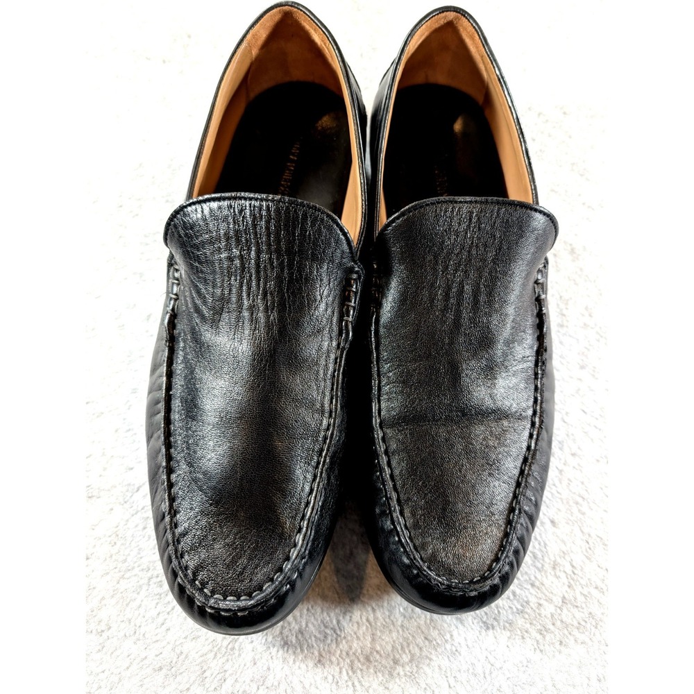 Johnston & Murphy Venetian Sheepskin Loafers Black Size 10.5 M Preppy